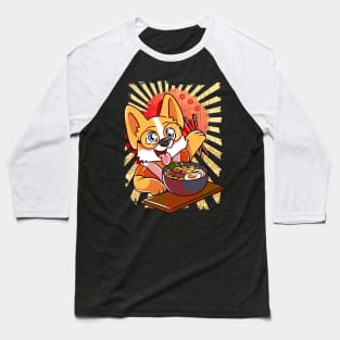 Kawaii Puppy Ramen Bowl Funny Anime Noodles Dog Baseball T-Shirt